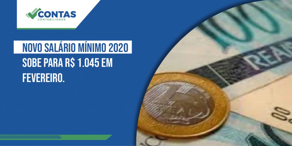 Novo Salário mínimo 2020 sobe para R$ 1.045 em Fevereiro.